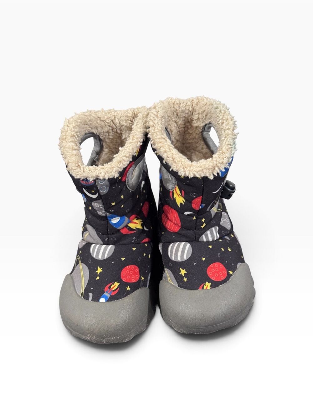 Kids BOGS Space-Print Winter Boots - Black/Gray